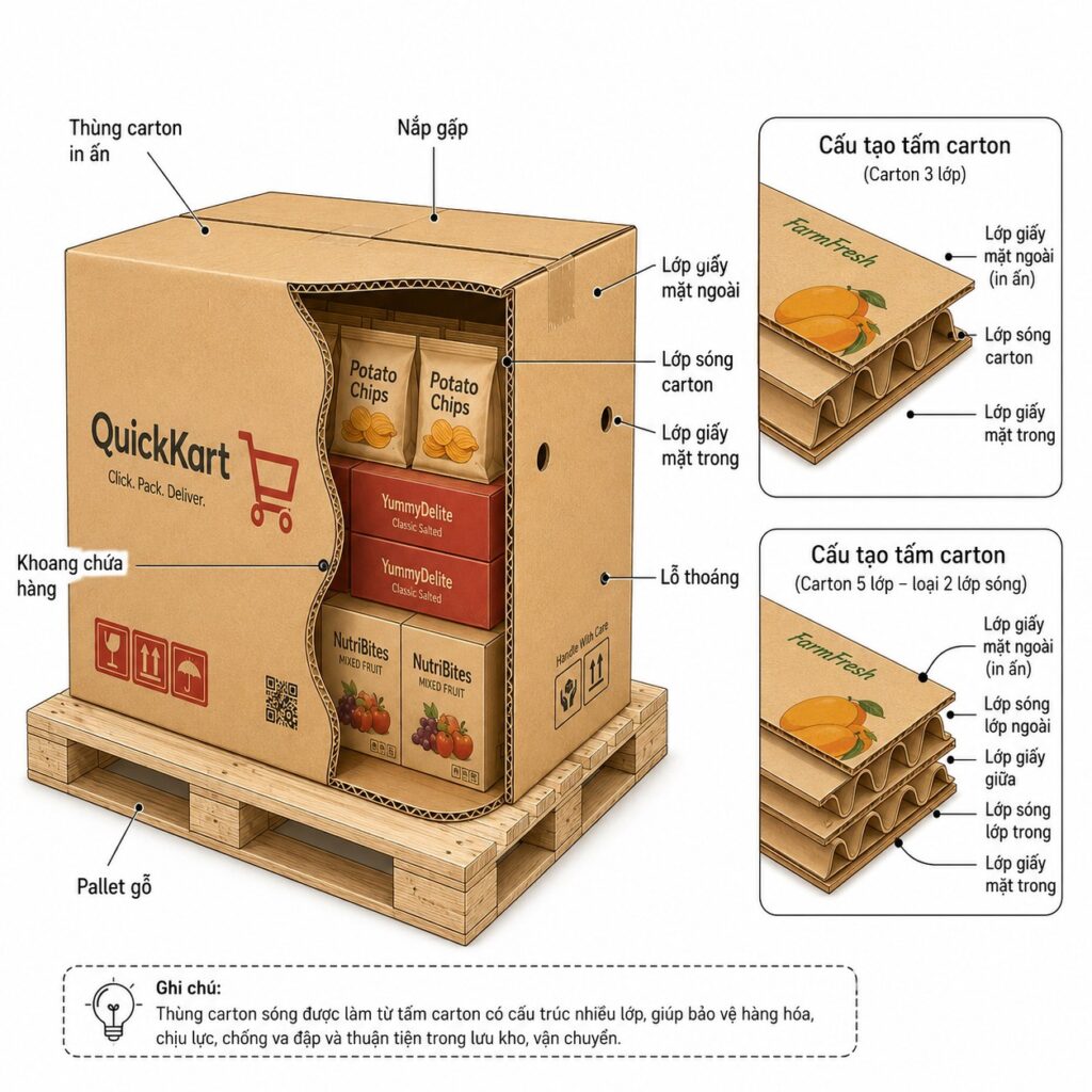 Thùng giấy carton_mặt cắt